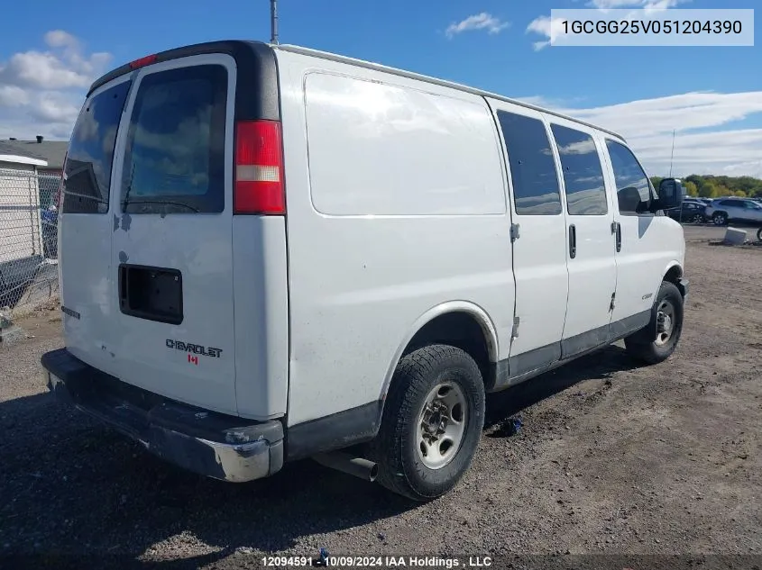 2005 Chevrolet Express VIN: 1GCGG25V051204390 Lot: 12094591