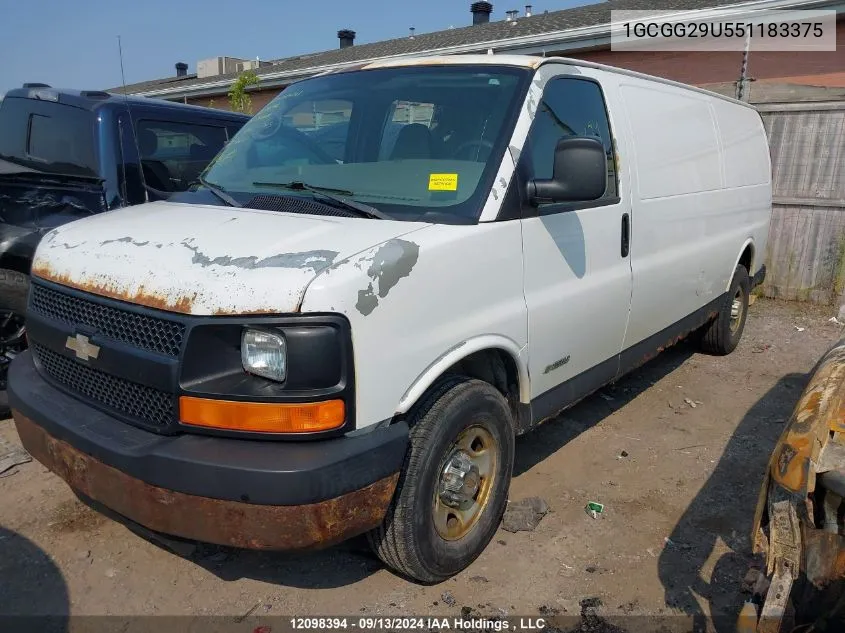 2005 Chevrolet Express Cargo Van VIN: 1GCGG29U551183375 Lot: 12098394