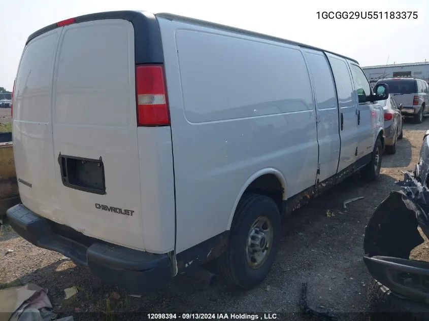 1GCGG29U551183375 2005 Chevrolet Express Cargo Van