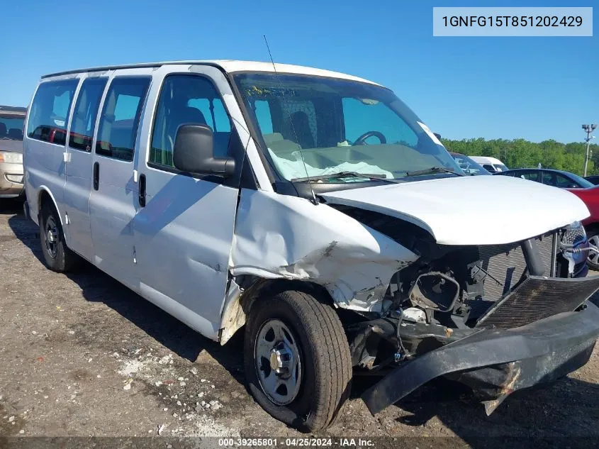 2005 Chevrolet Express VIN: 1GNFG15T851202429 Lot: 39265801