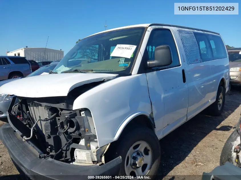 2005 Chevrolet Express VIN: 1GNFG15T851202429 Lot: 39265801