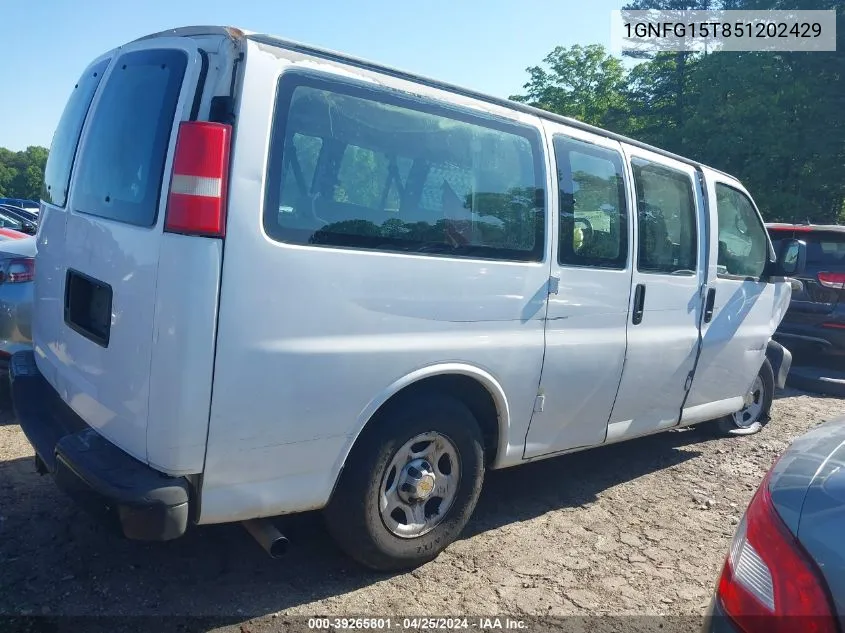 2005 Chevrolet Express VIN: 1GNFG15T851202429 Lot: 39265801