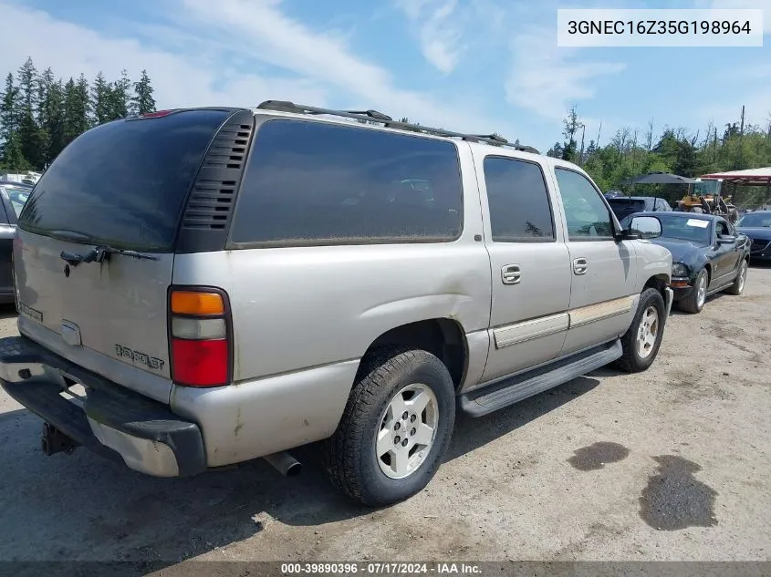 2005 Chevrolet Suburban 1500 Lt VIN: 3GNEC16Z35G198964 Lot: 39890396