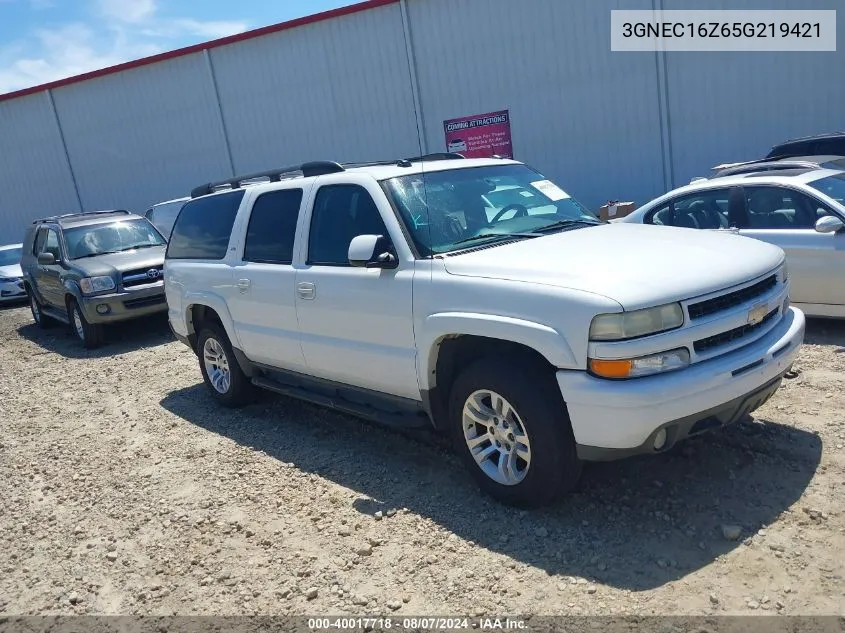 2005 Chevrolet Suburban 1500 Z71 VIN: 3GNEC16Z65G219421 Lot: 40017718