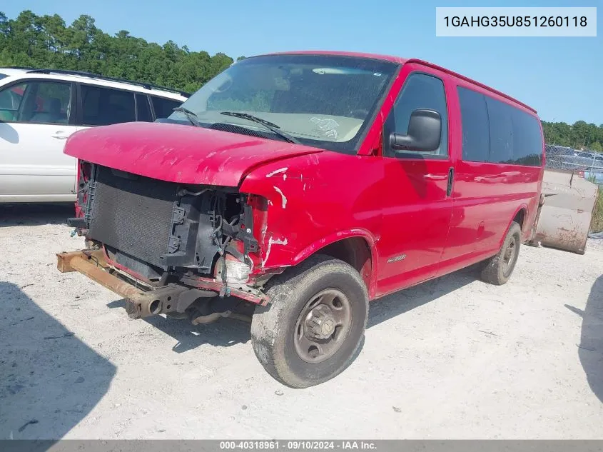 2005 Chevrolet Express VIN: 1GAHG35U851260118 Lot: 40318961