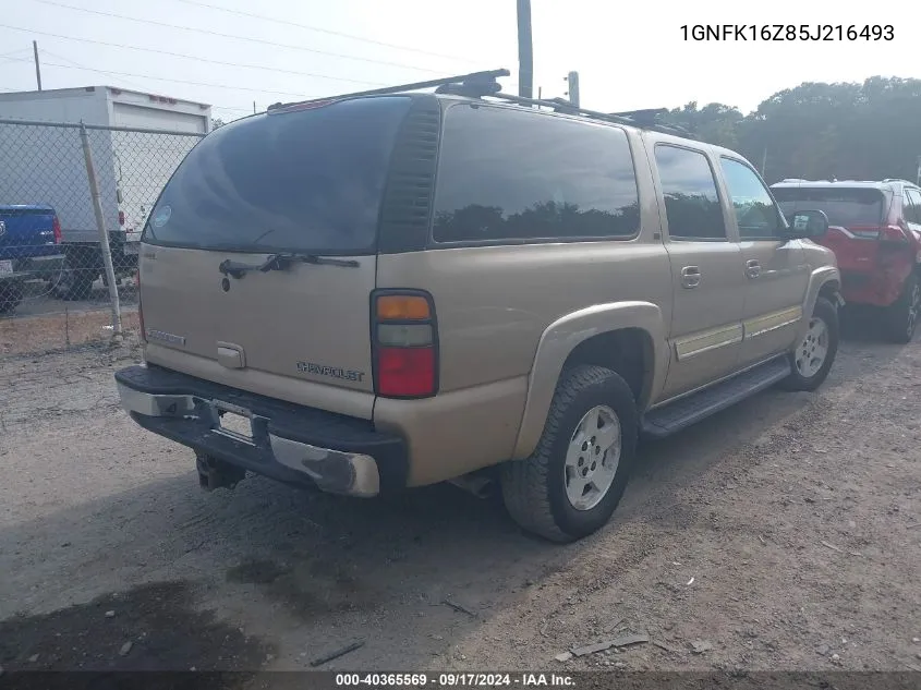 2005 Chevrolet Suburban 1500 Lt VIN: 1GNFK16Z85J216493 Lot: 40365569