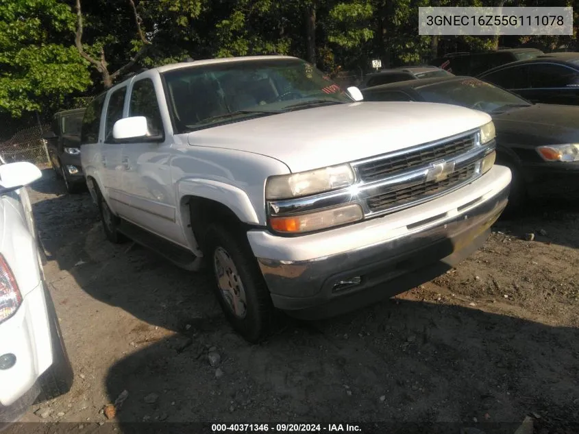 2005 Chevrolet Suburban 1500 Lt VIN: 3GNEC16Z55G111078 Lot: 40371346