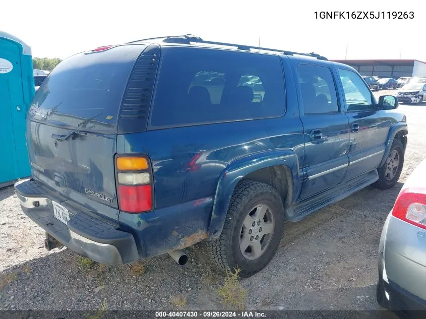 2005 Chevrolet Suburban 1500 Lt VIN: 1GNFK16ZX5J119263 Lot: 40407430