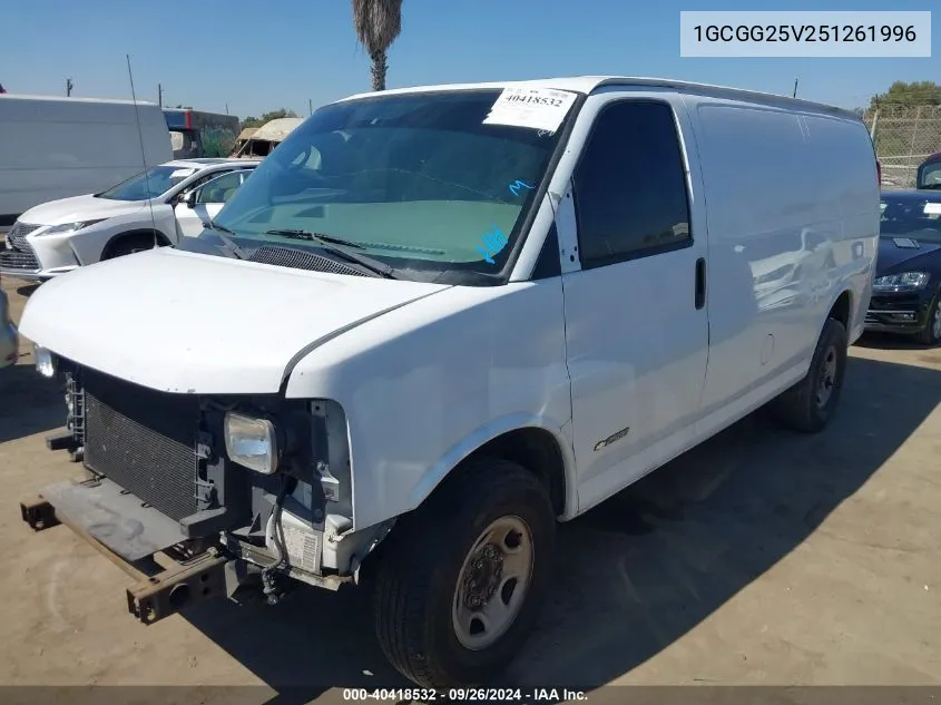 2005 Chevrolet Express VIN: 1GCGG25V251261996 Lot: 40418532