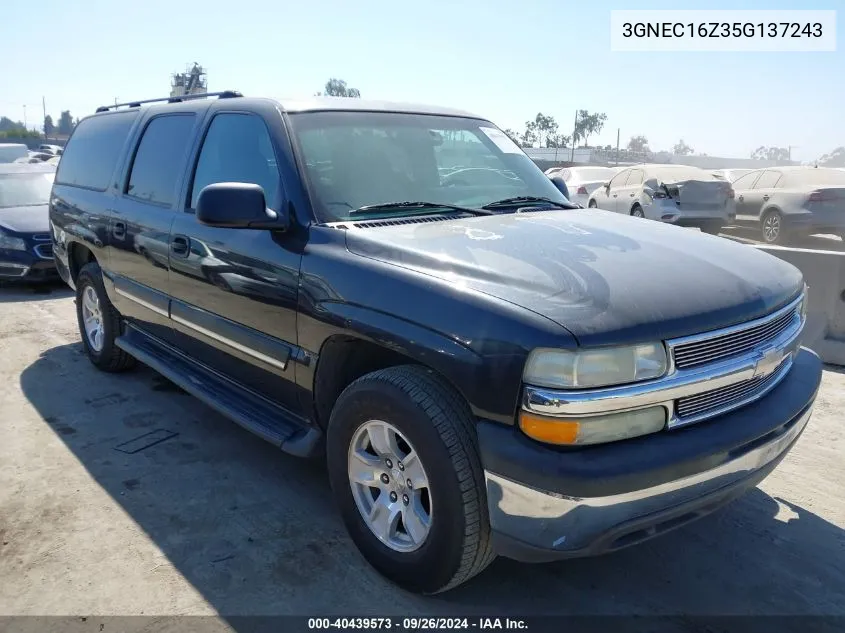 2005 Chevrolet Suburban 1500 Ls VIN: 3GNEC16Z35G137243 Lot: 40439573