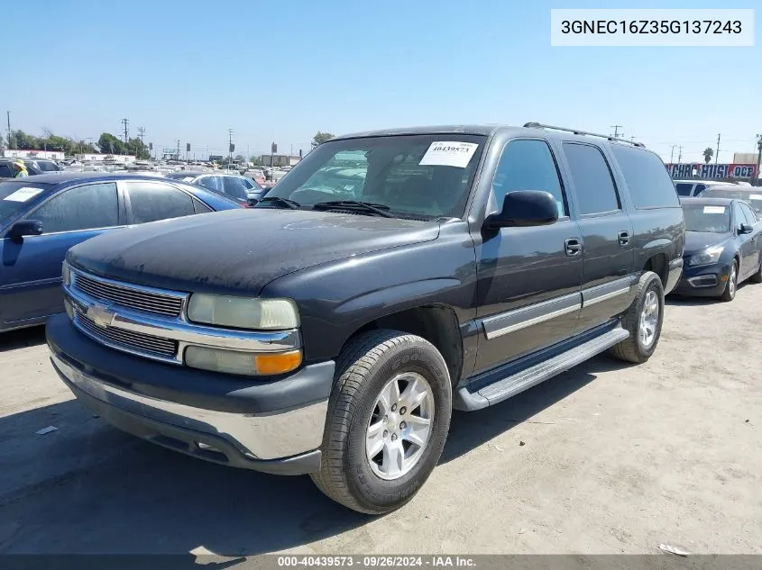 2005 Chevrolet Suburban 1500 Ls VIN: 3GNEC16Z35G137243 Lot: 40439573