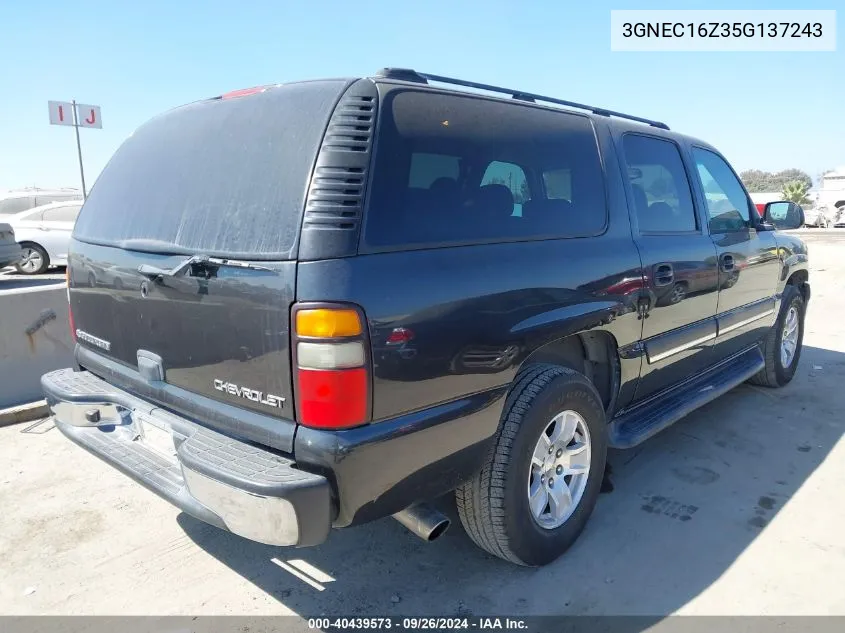 2005 Chevrolet Suburban 1500 Ls VIN: 3GNEC16Z35G137243 Lot: 40439573