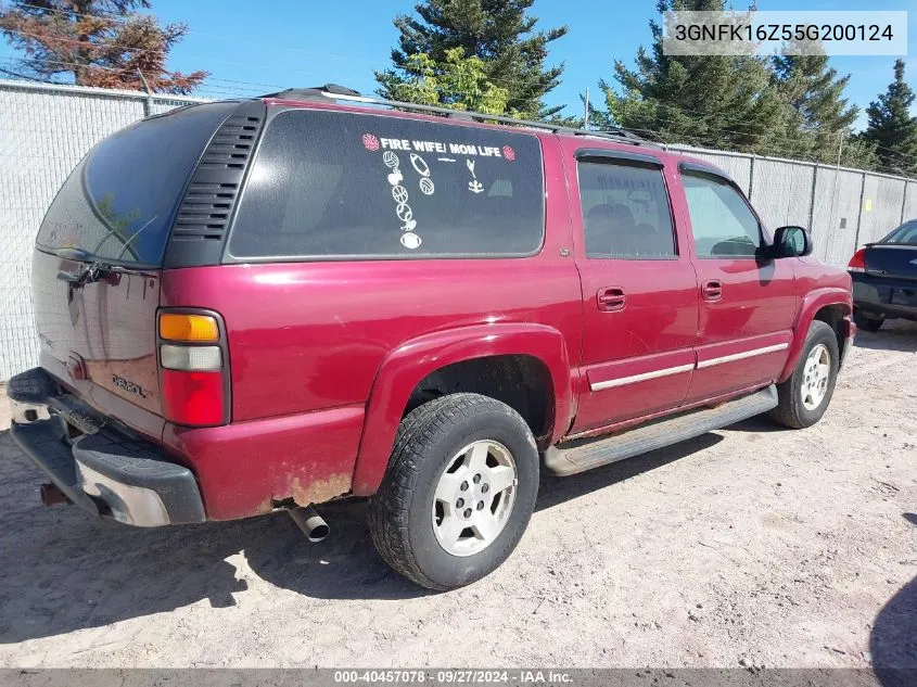 2005 Chevrolet Suburban 1500 Lt VIN: 3GNFK16Z55G200124 Lot: 40457078