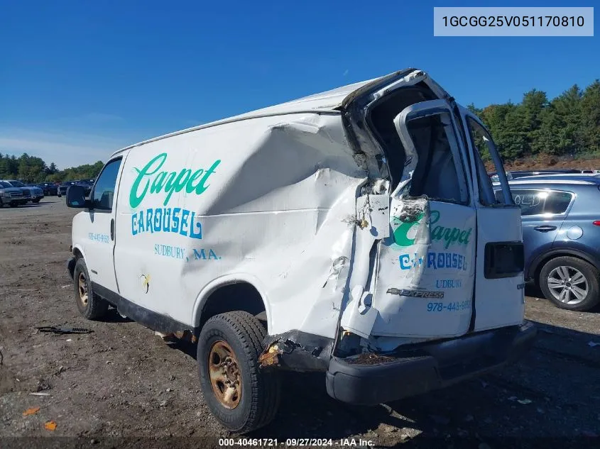 2005 Chevrolet Express VIN: 1GCGG25V051170810 Lot: 40461721