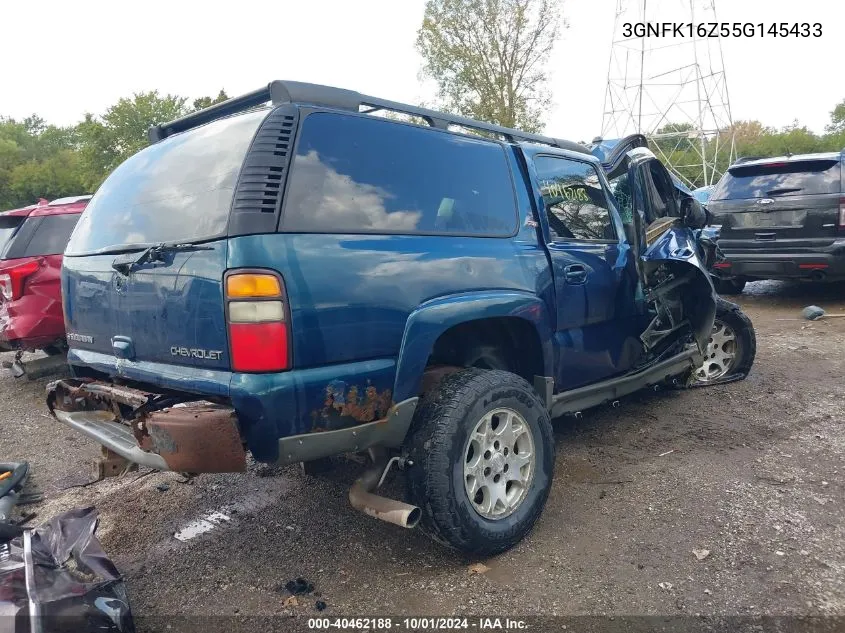 2005 Chevrolet Suburban 1500 Z71 VIN: 3GNFK16Z55G145433 Lot: 40462188