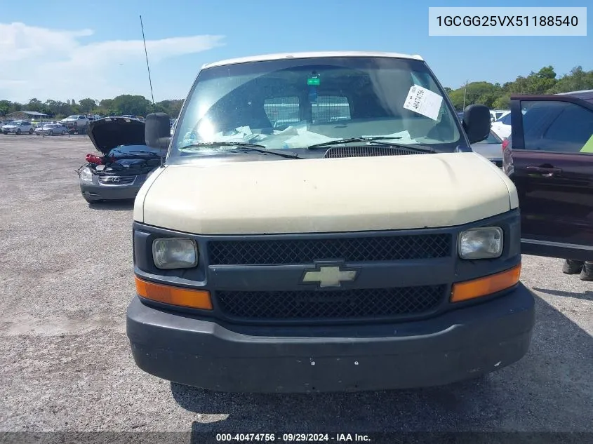 2005 Chevrolet Express VIN: 1GCGG25VX51188540 Lot: 40474756