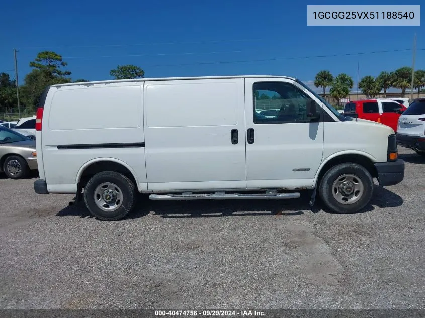 2005 Chevrolet Express VIN: 1GCGG25VX51188540 Lot: 40474756