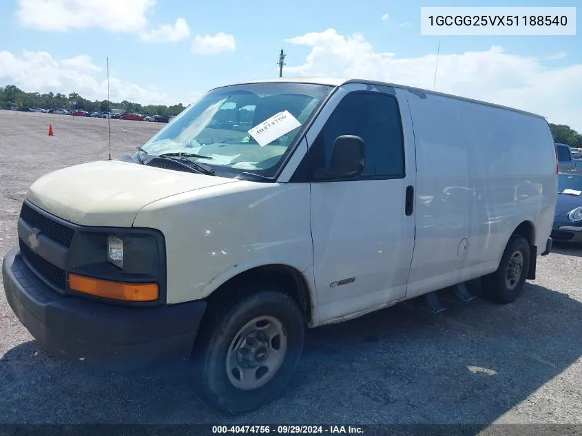 2005 Chevrolet Express VIN: 1GCGG25VX51188540 Lot: 40474756