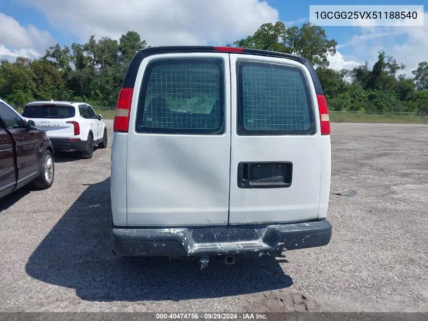 2005 Chevrolet Express VIN: 1GCGG25VX51188540 Lot: 40474756