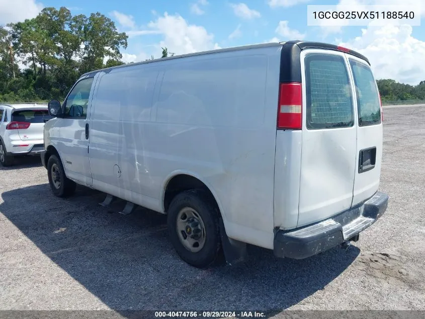 2005 Chevrolet Express VIN: 1GCGG25VX51188540 Lot: 40474756