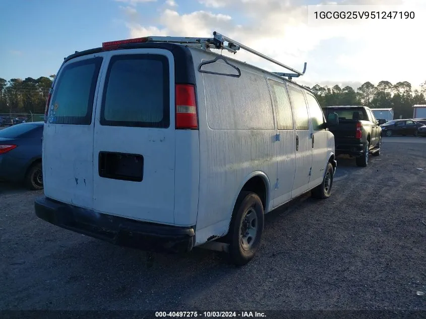 2005 Chevrolet Express VIN: 1GCGG25V951247190 Lot: 40497275