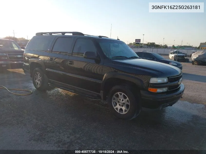 2005 Chevrolet Suburban 1500 Z71 VIN: 3GNFK16Z25G263181 Lot: 40577735