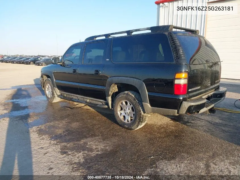 2005 Chevrolet Suburban 1500 Z71 VIN: 3GNFK16Z25G263181 Lot: 40577735