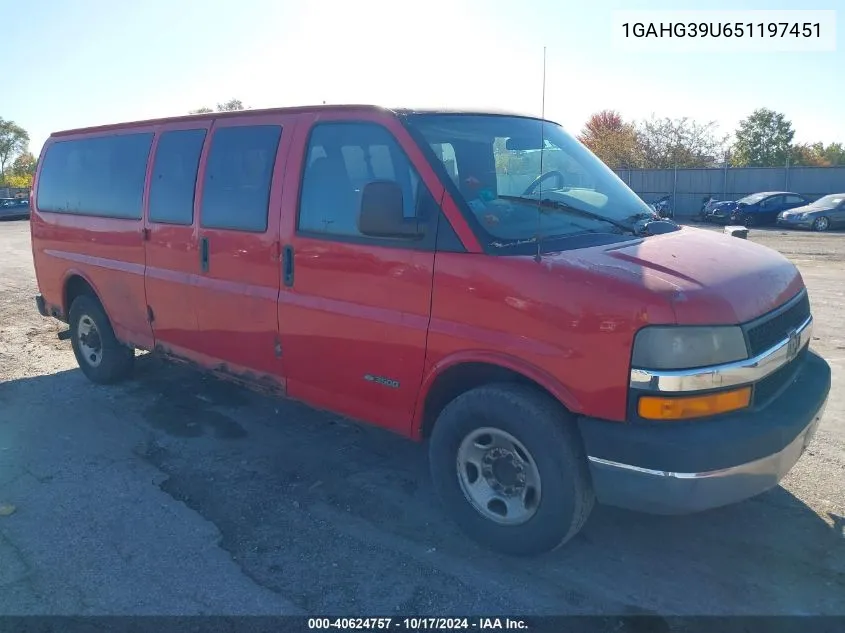 2005 Chevrolet Express VIN: 1GAHG39U651197451 Lot: 40624757