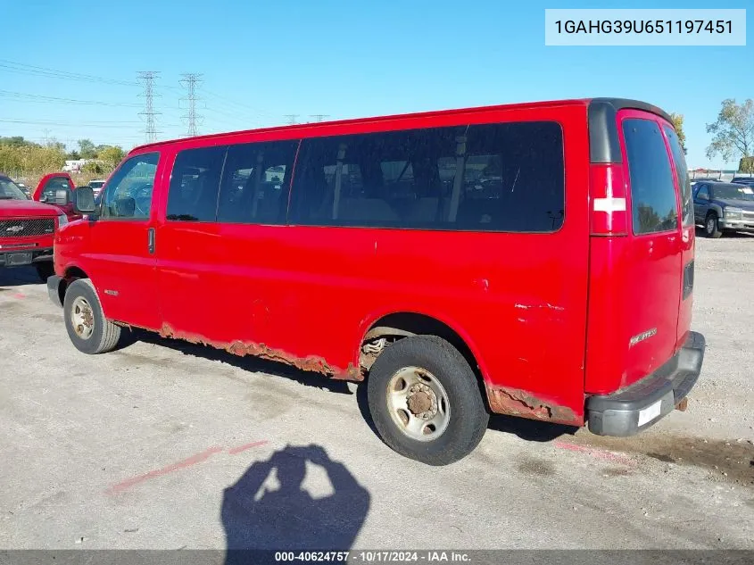 2005 Chevrolet Express VIN: 1GAHG39U651197451 Lot: 40624757