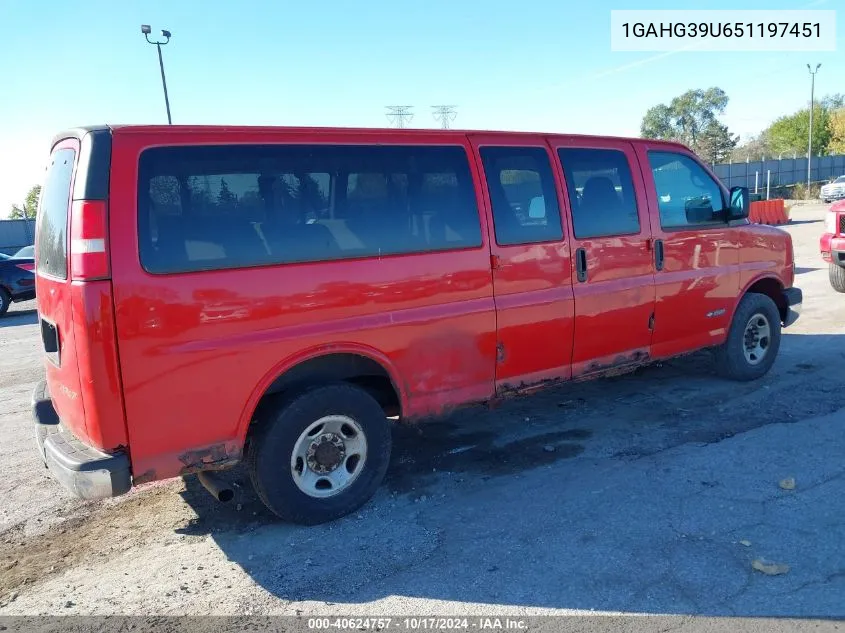 2005 Chevrolet Express VIN: 1GAHG39U651197451 Lot: 40624757