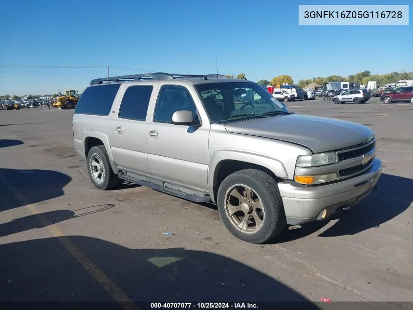 2005 Chevrolet Suburban 1500 Z71 VIN: 3GNFK16Z05G116728 Lot: 40707077