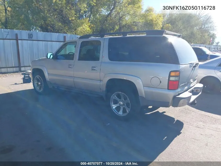 2005 Chevrolet Suburban 1500 Z71 VIN: 3GNFK16Z05G116728 Lot: 40707077