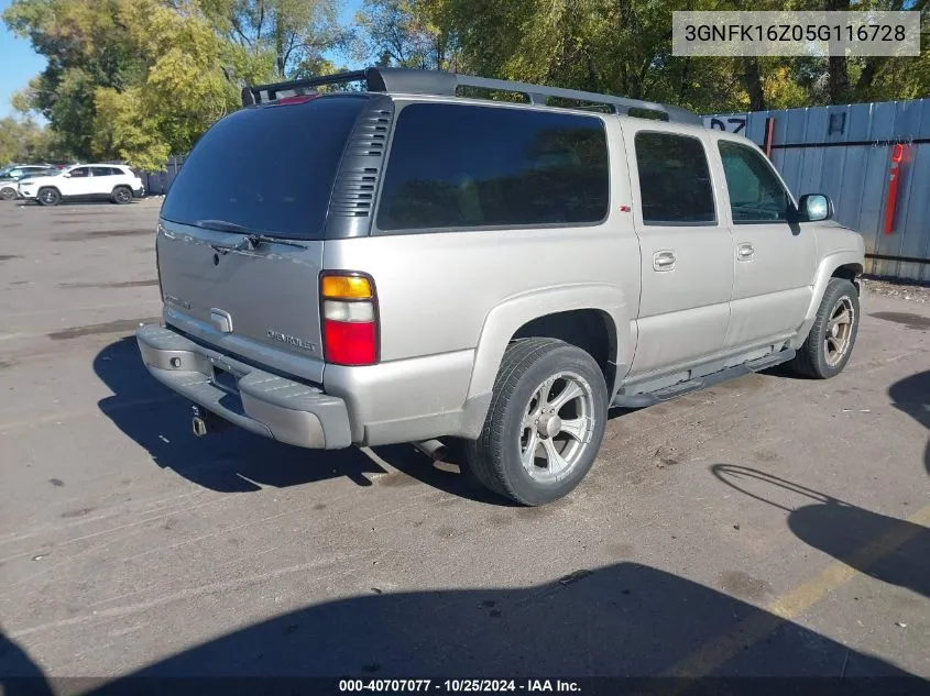 2005 Chevrolet Suburban 1500 Z71 VIN: 3GNFK16Z05G116728 Lot: 40707077