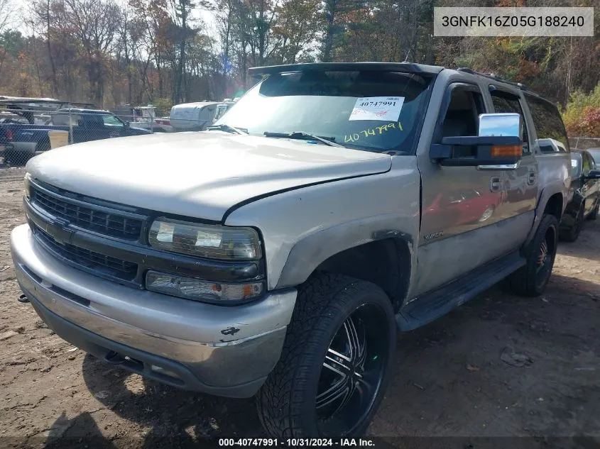 2005 Chevrolet Suburban 1500 Lt VIN: 3GNFK16Z05G188240 Lot: 40747991