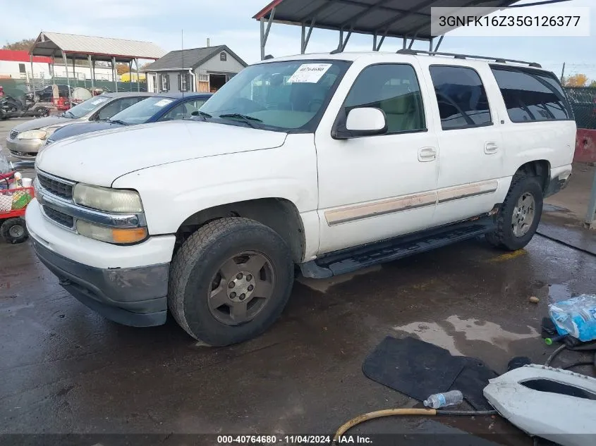 2005 Chevrolet Suburban 1500 Lt VIN: 3GNFK16Z35G126377 Lot: 40764680