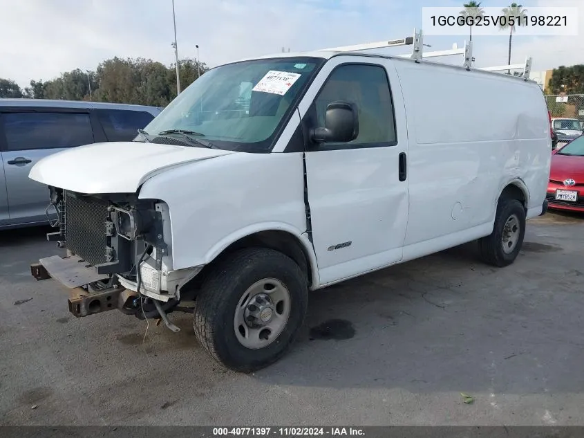 2005 Chevrolet Express VIN: 1GCGG25V051198221 Lot: 40771397