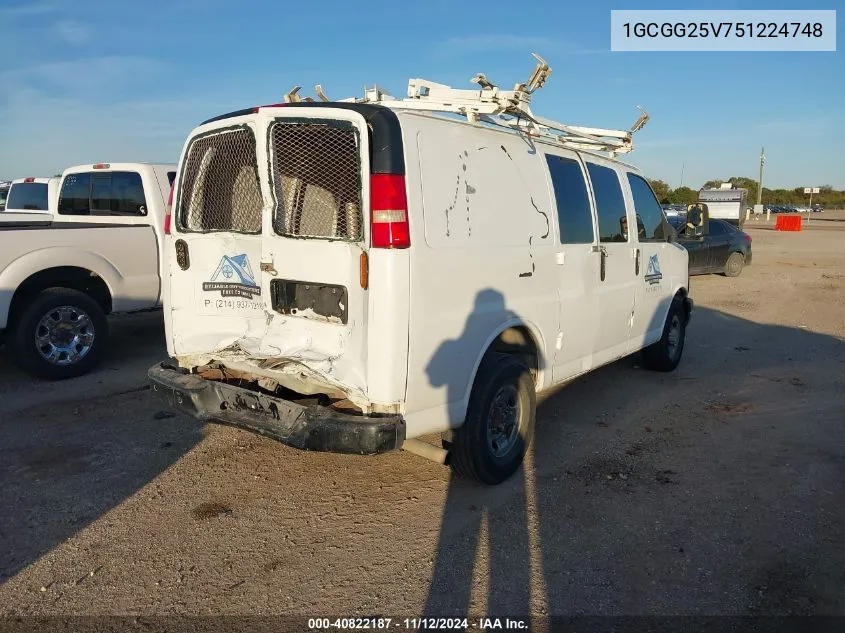 2005 Chevrolet Express VIN: 1GCGG25V751224748 Lot: 40822187