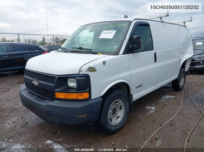 2005 Chevrolet Express VIN: 1GCHG35U051120202 Lot: 40840467