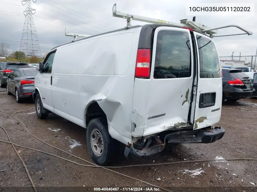 2005 Chevrolet Express VIN: 1GCHG35U051120202 Lot: 40840467