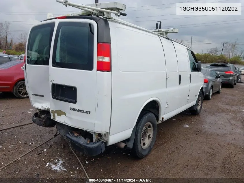 2005 Chevrolet Express VIN: 1GCHG35U051120202 Lot: 40840467