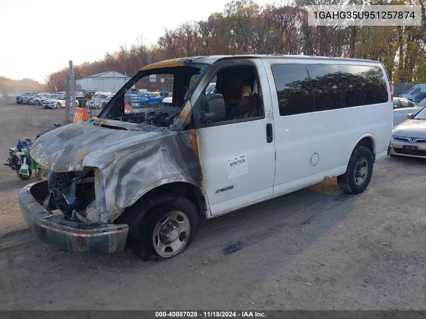 2005 Chevrolet Express VIN: 1GAHG35U951257874 Lot: 40887028