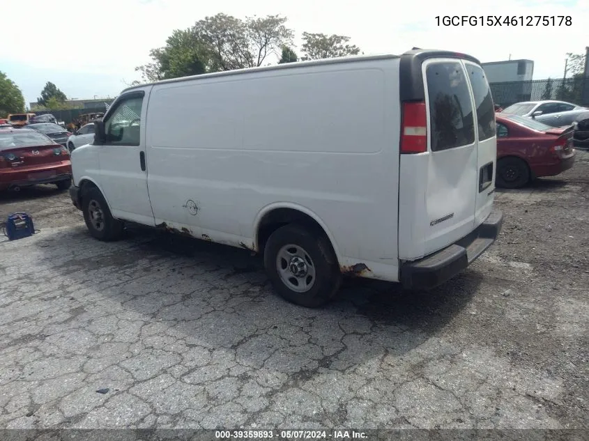 2006 Chevrolet Express Work Van VIN: 1GCFG15X461275178 Lot: 39359893