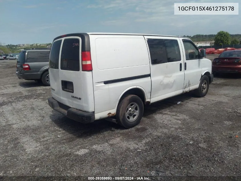 2006 Chevrolet Express Work Van VIN: 1GCFG15X461275178 Lot: 39359893