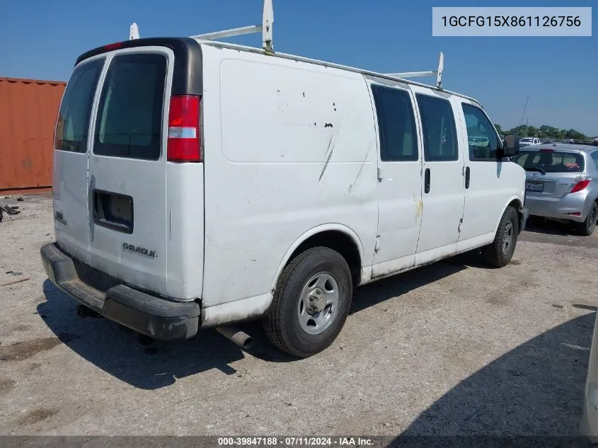 2006 Chevrolet Express Work Van VIN: 1GCFG15X861126756 Lot: 39847188