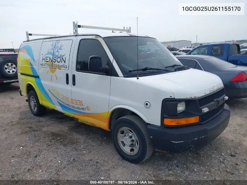 1GCGG25U261155170 2006 Chevrolet Express Work Van