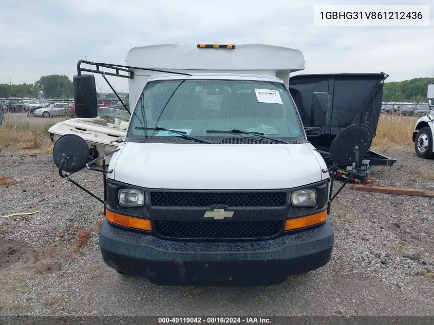 2006 Chevrolet Express Cutaway Work Van VIN: 1GBHG31V861212436 Lot: 40119042