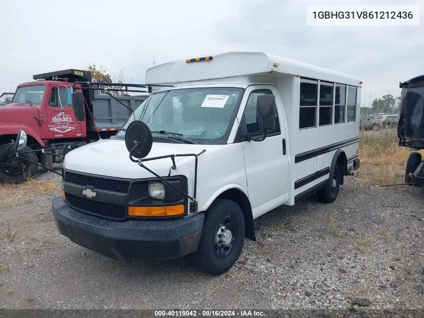 2006 Chevrolet Express Cutaway Work Van VIN: 1GBHG31V861212436 Lot: 40119042