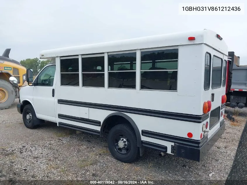 2006 Chevrolet Express Cutaway Work Van VIN: 1GBHG31V861212436 Lot: 40119042