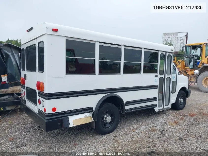 2006 Chevrolet Express Cutaway Work Van VIN: 1GBHG31V861212436 Lot: 40119042