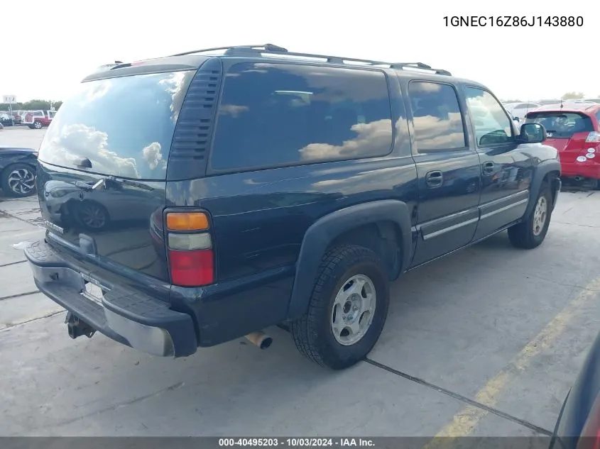 2006 Chevrolet Suburban 1500 Ls VIN: 1GNEC16Z86J143880 Lot: 40495203